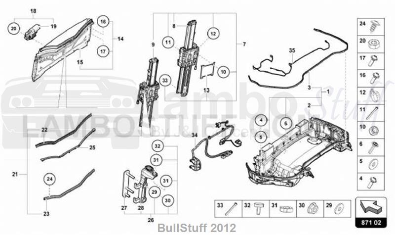 2016 Lamborghini HURACAN LP610-4 SPYDER JAPAN SOFT TOP BOX TRAY (871.02.00)